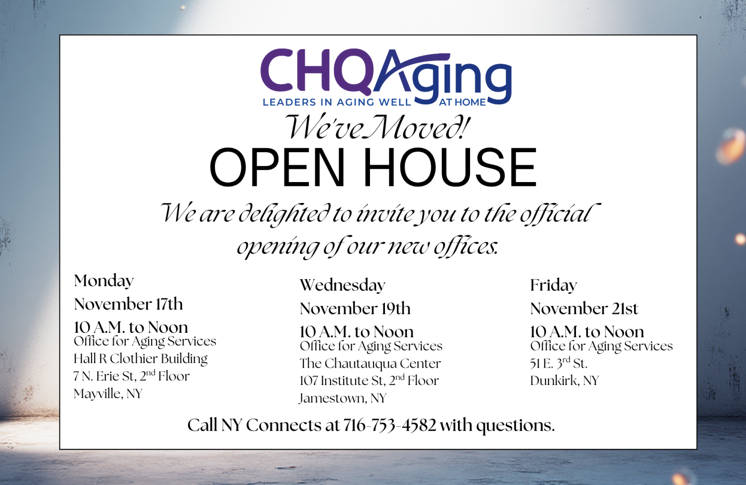 Office for Aging Services | Chautauqua County, NY